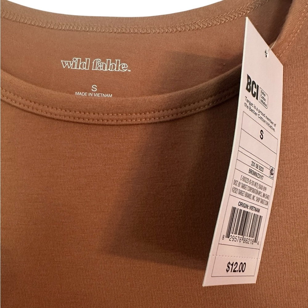 Wild Fable Rust Short Sleeve Ruched Tee - Picture 3 of 3